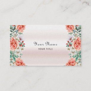 Visita Tarjeta de presentación Watercolor Peony Flower