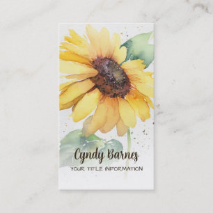 Visita Tarjeta de presentación Watercolor Sunflower