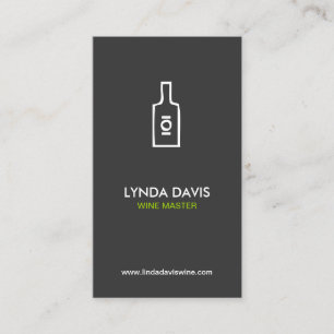 Visita Tarjeta de presentación WINE BOTTLE LOGO (DK GRAY)