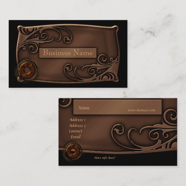 Visita Tarjeta de presentación Zizzago diseño Steampunk (Anverso / Reverso)