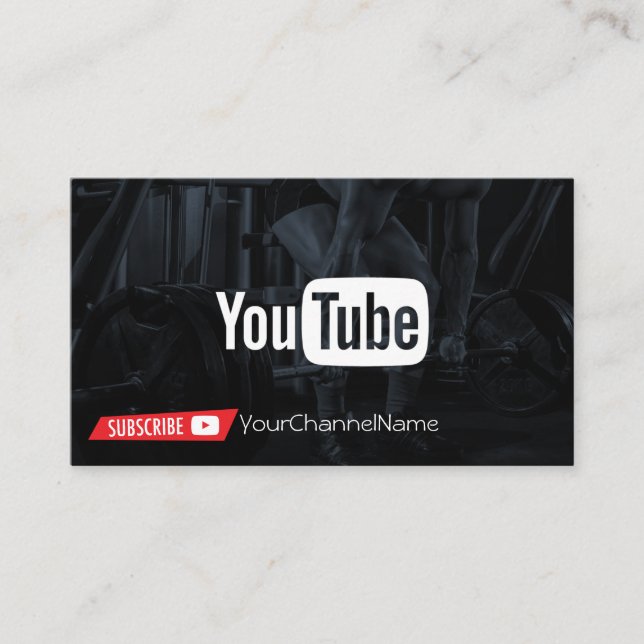 Visita Tarjeta de publicidad de canal de fitness (Anverso)