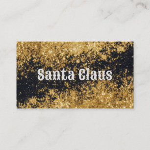 Visita Tarjeta de Purpurina negro de oro de Santa Claus