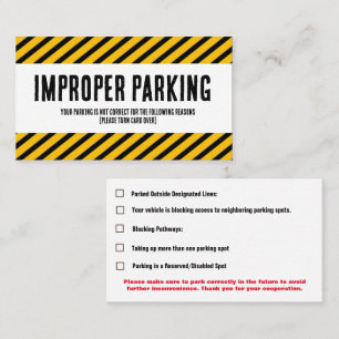 Visita Tarjeta de queja por estacionamiento incorrecto