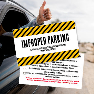 Visita Tarjeta de queja por estacionamiento incorrecto Co