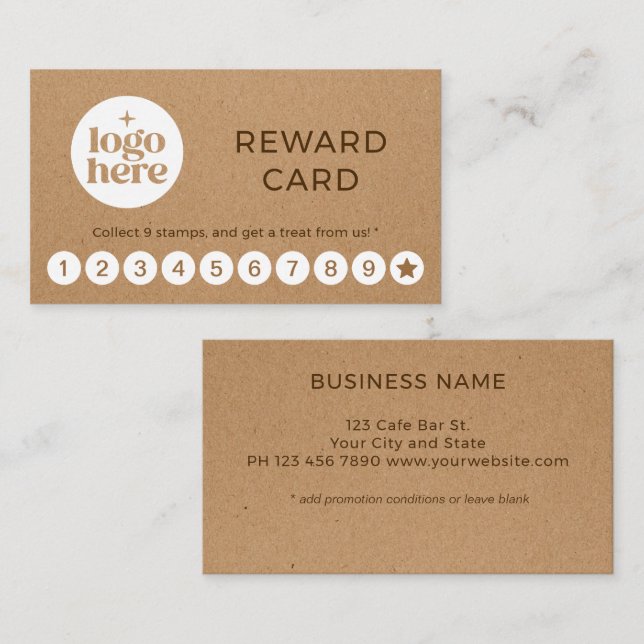 Visita Tarjeta de recompensas de logotipo empresarial Sim (Anverso / Reverso)