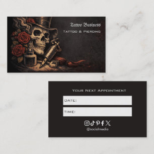 Visita Tarjeta de Recordatorio de Cita de Salón de Tatuaj