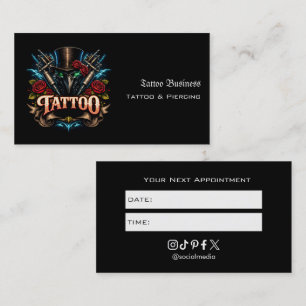 Visita Tarjeta de Recordatorio de Cita de Salón de Tatuaj