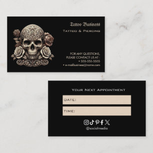 Visita Tarjeta de recordatorio de cita en salón de tatuaj