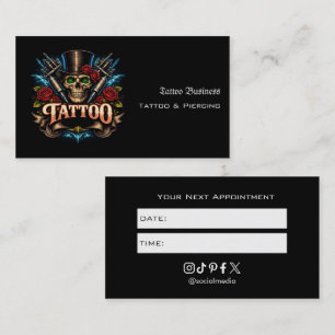 Visita Tarjeta de recordatorio de cita en salón de tatuaj