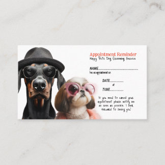 Visita Tarjeta de recordatorio de citas para perros pubos
