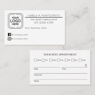 Visita Tarjeta de recordatorio de citas para Personalizad