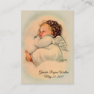 Visita Tarjeta de recuerdo de bautizo de ángel de niña