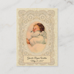 Visita Tarjeta de recuerdo de bautizo de ángel de niña
