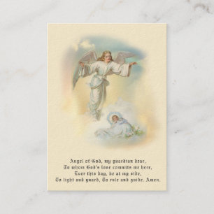 Visita Tarjeta de recuerdo de bautizo de bebé Ángel Oraci
