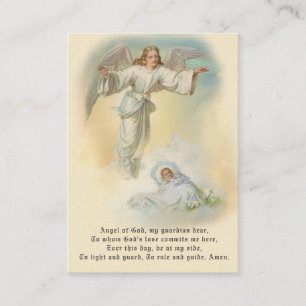 Visita Tarjeta de recuerdo de bautizo de bebé Ángel Oraci