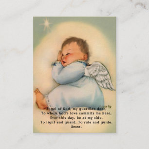 Visita Tarjeta de recuerdo de bautizo de bebé Ángel Oraci