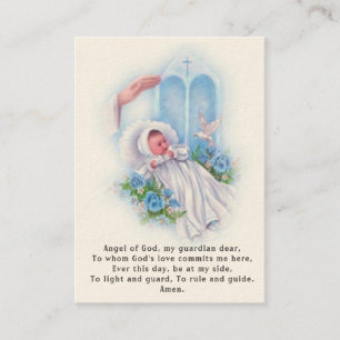 Visita Tarjeta de recuerdo de bautizo de bebé Ángel Oraci
