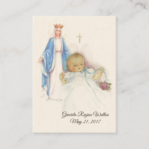 Visita Tarjeta de recuerdo de bautizo de niña católica
