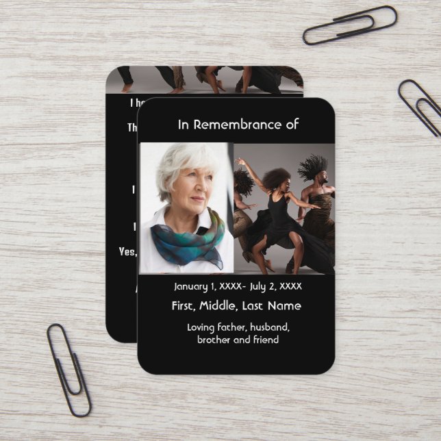 Visita Tarjeta de recuerdo de bolsillo Bailarín Bailando  (Anverso/Reverso In Situ)