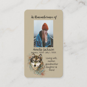 Visita Tarjeta de recuerdo de memoria acuarela lobo anima
