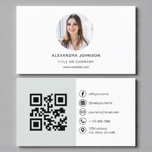 Visita Tarjeta de redes sociales con código QR y foto mod