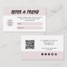 Tarjeta De Referencia De Amigo De Rubor Pink Moder