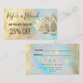 Visita tarjeta de referencia de faux gold Relieve metaliz