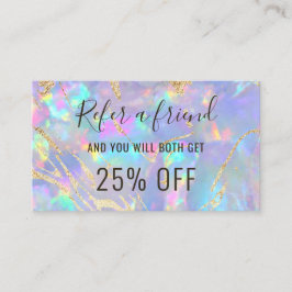 Visita tarjeta de referencia de fondo opal