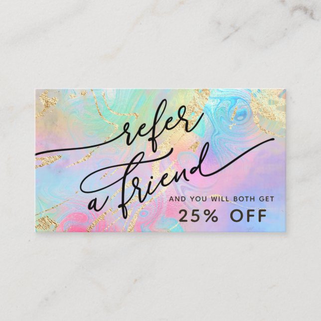 Visita tarjeta de referencia de mármol líquido (Anverso)