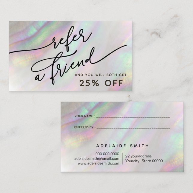 Visita tarjeta de referencia de shell simulada (Anverso / Reverso)