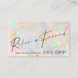 Visita tarjeta de referencia de textura opal iridiscente 