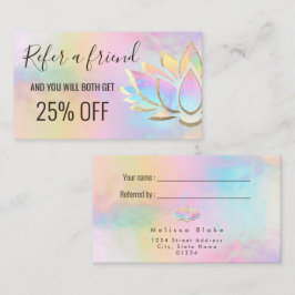 Visita tarjeta de referencia diseño de loto pastel