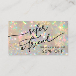 Visita tarjeta de referencia opal brillante