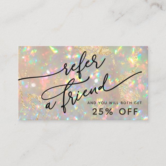 Visita tarjeta de referencia opal brillante (Anverso)