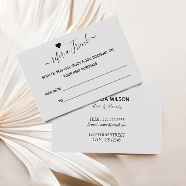 Visita Tarjeta de referencia, remitir a un amigo, tarjeta (Referral Card, Refer a Friend, Rewards Card)