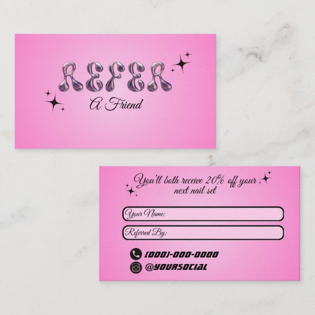 Visita Tarjeta de Referir un Amigo (Anverso / Reverso)