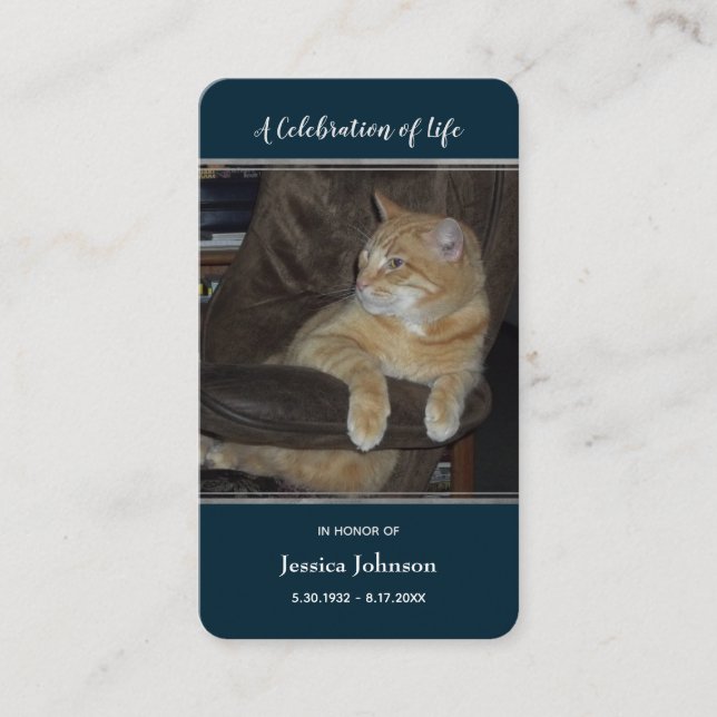 Visita Tarjeta de refrigerio funeraria con opción de foto (Anverso)