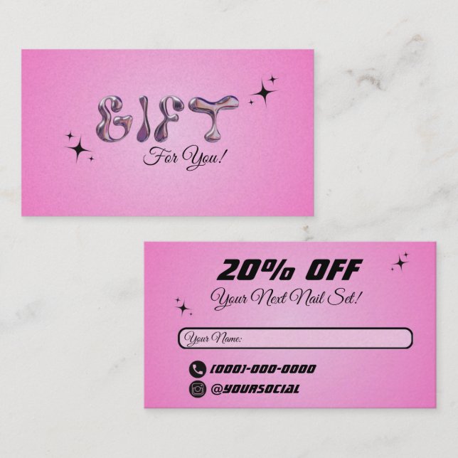 Visita Tarjeta de regalo (Anverso / Reverso)