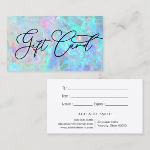 Visita tarjeta de regalo de fotografía de textura opal