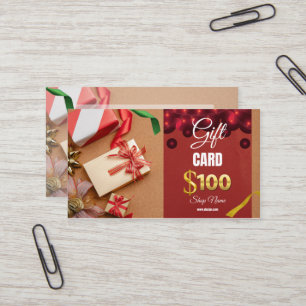 Visita Tarjeta de regalo de negocios $100