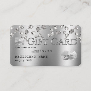 Visita Tarjeta de regalo Diamonds Relieve metalizado plat