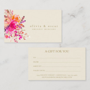 Visita Tarjeta de regalo floral moderna elegante de acuar