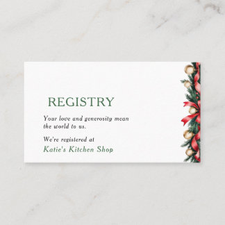 Visita Tarjeta de Registro de Baby Shower de Navidad