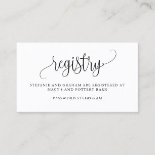 Visita Tarjeta de Registro de Regalo de Boda de Guión de 