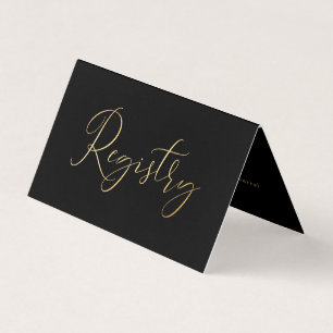 Visita Tarjeta de Registro de Regalos con Letra Elegante