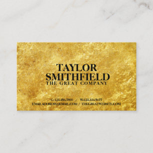 Visita Tarjeta de Relieve metalizado dorado falsa