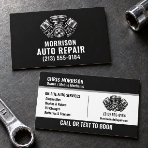 Visita Tarjeta de reparación de motor negro y plata