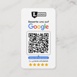Visita Tarjeta de reseña de Google con tarjeta de present