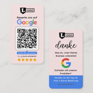 Visita Tarjeta de reseña de Google con tarjeta de present
