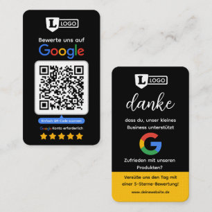 Visita Tarjeta de reseña de Google con tarjeta de present